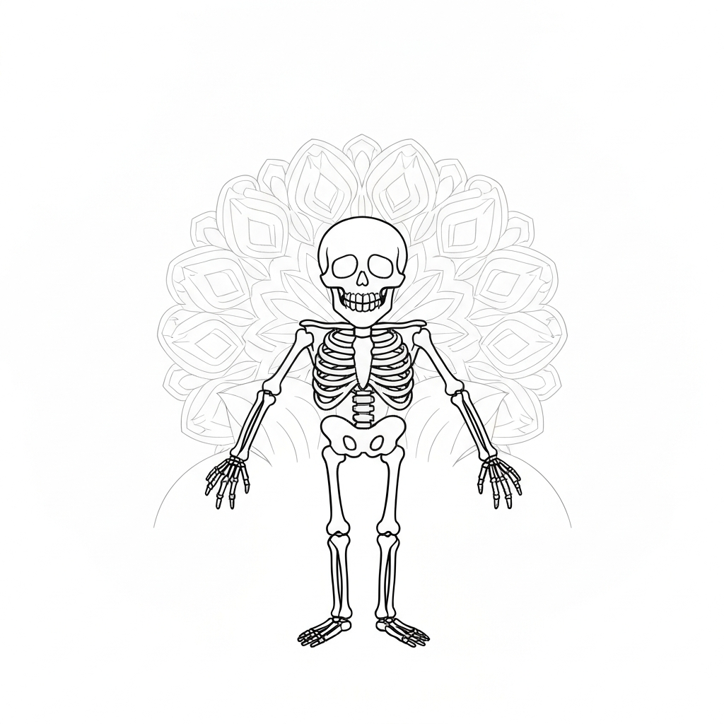 jack skeleton mandala coloring page