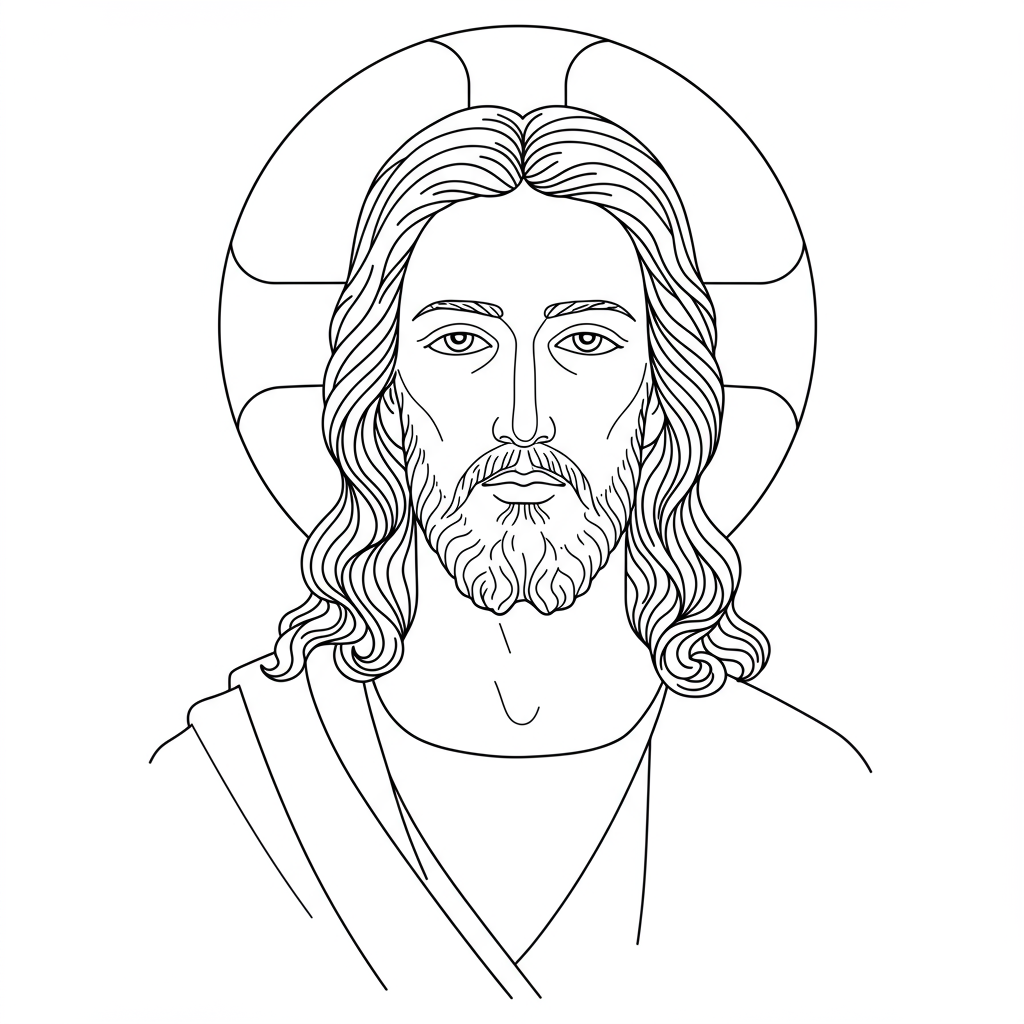 gedetailleerde kleurplaat van jezus