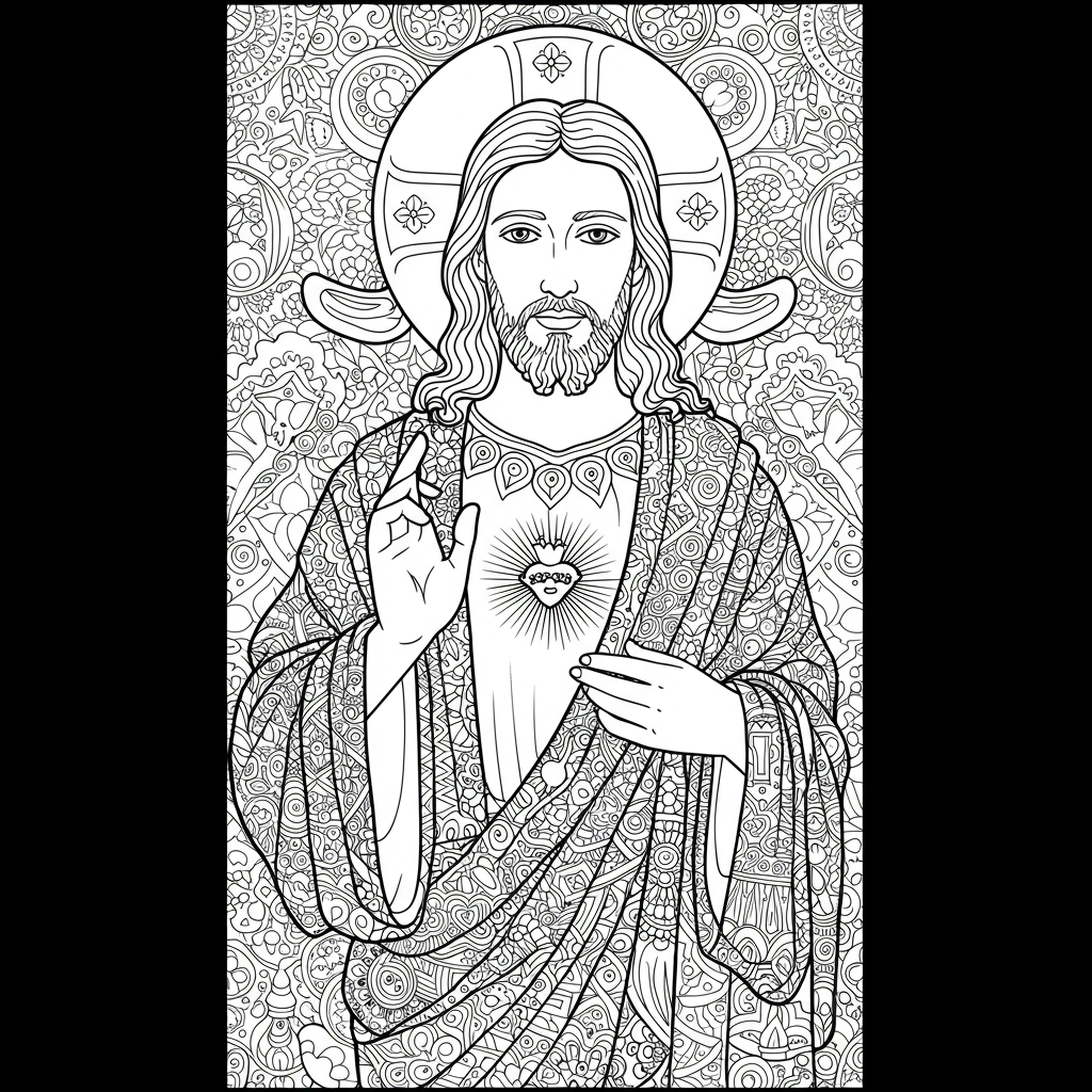 patroon kleurplaat van jezus