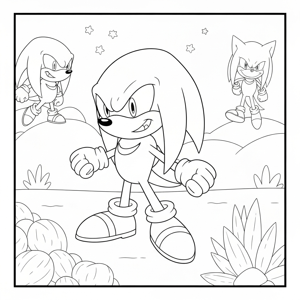 página para colorir abstrata de knuckles
