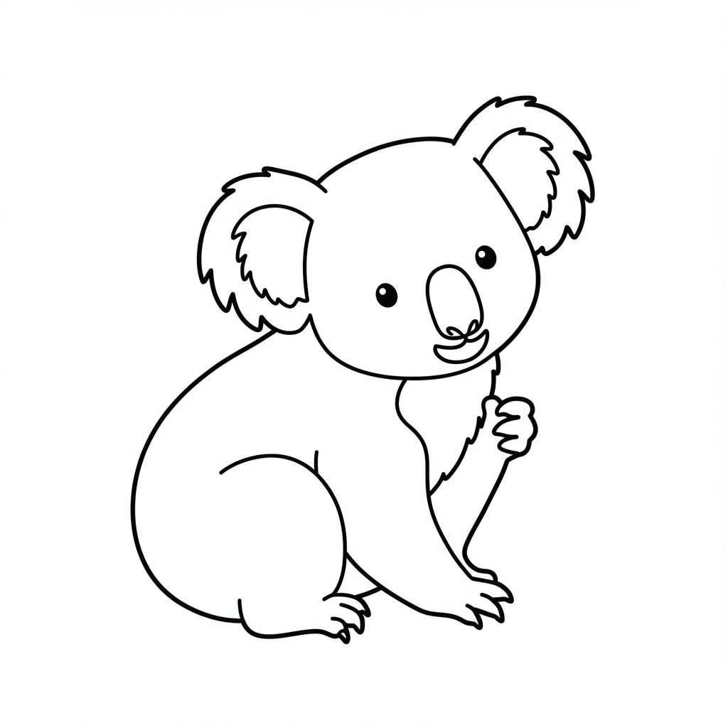koala simple coloring page