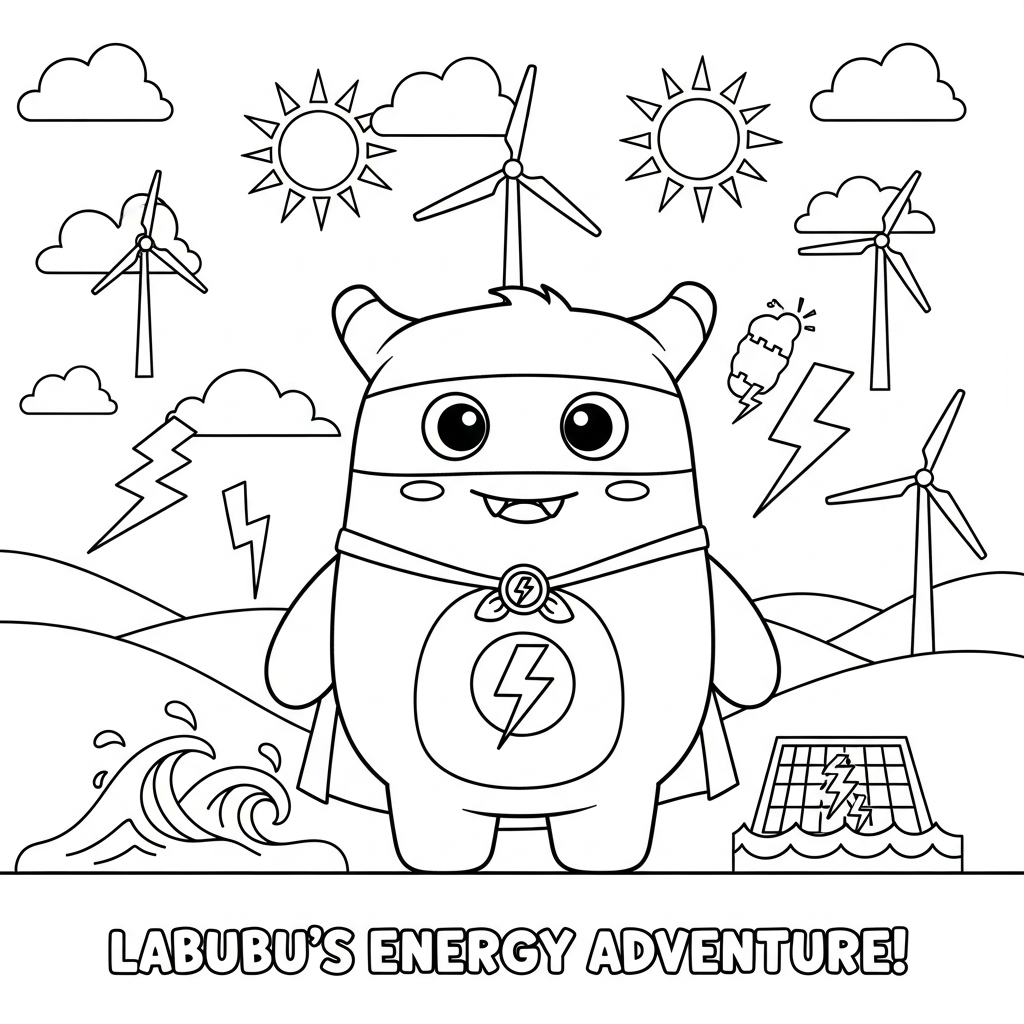 labubu big into energy  website cute coloring page