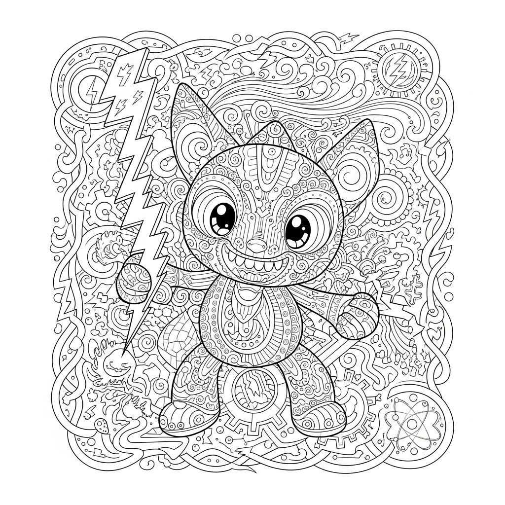 labubu big into energy  website decorative coloring page