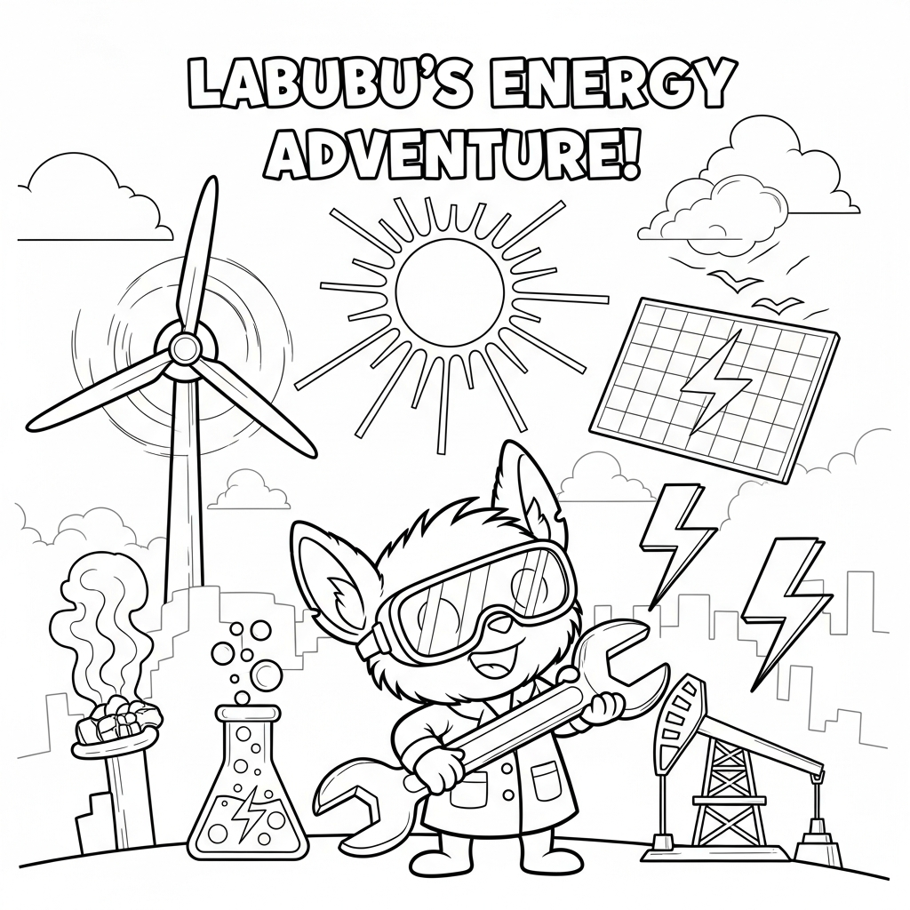 labubu big into energy  website detailed coloring page