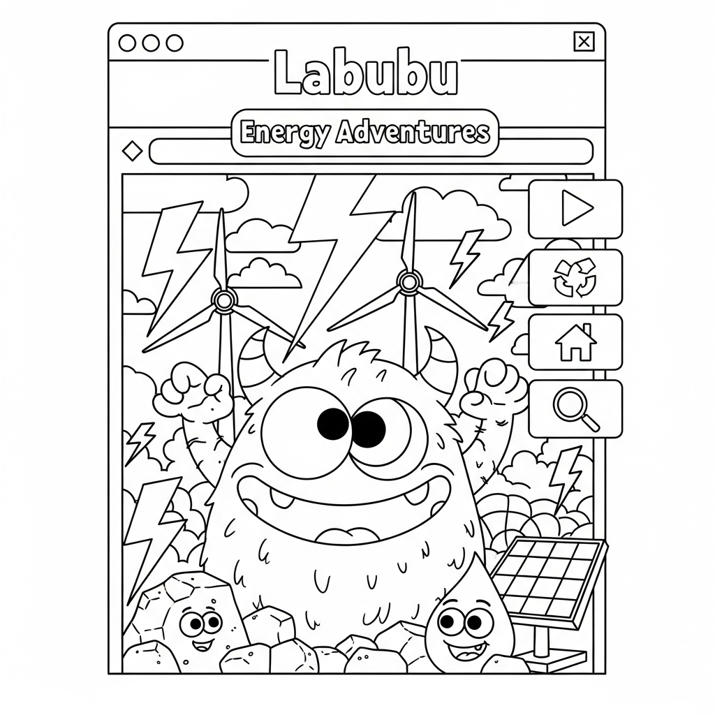 labubu big into energy  website easy coloring page