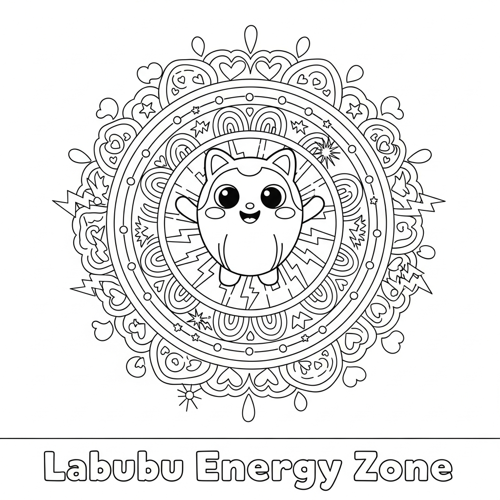 labubu big into energy  website mandala coloring page