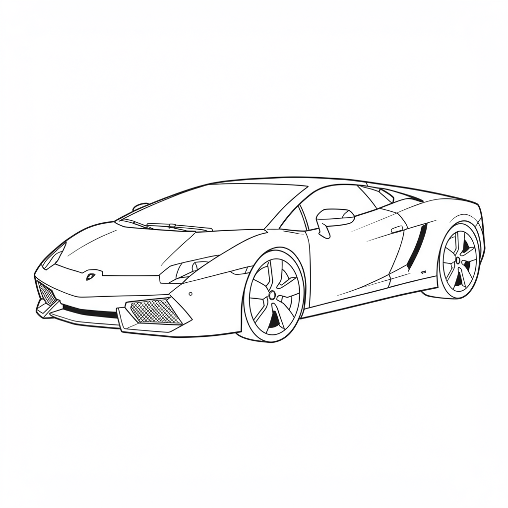 lamborghini cartoon coloring page