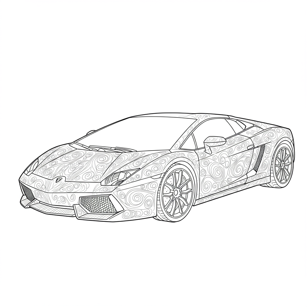 lamborghini decorative coloring page