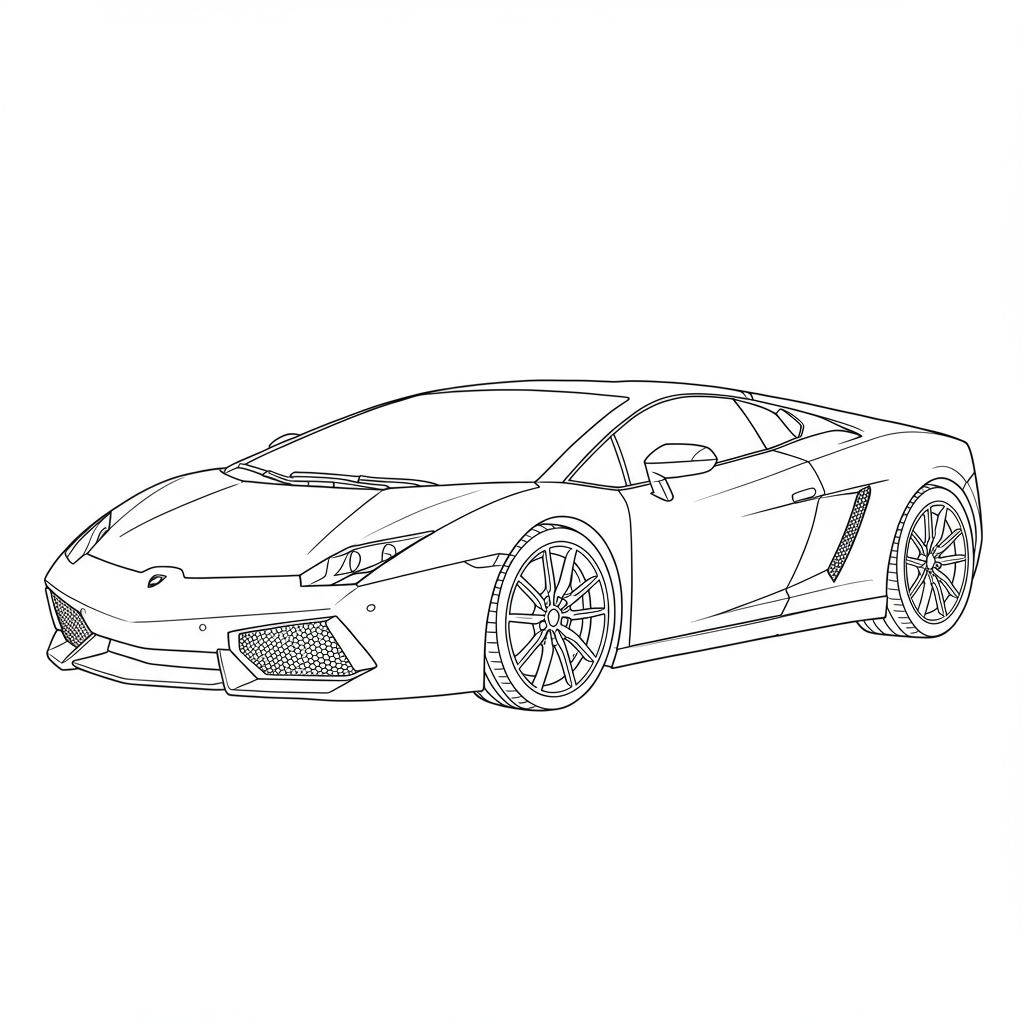 lamborghini detailed coloring page