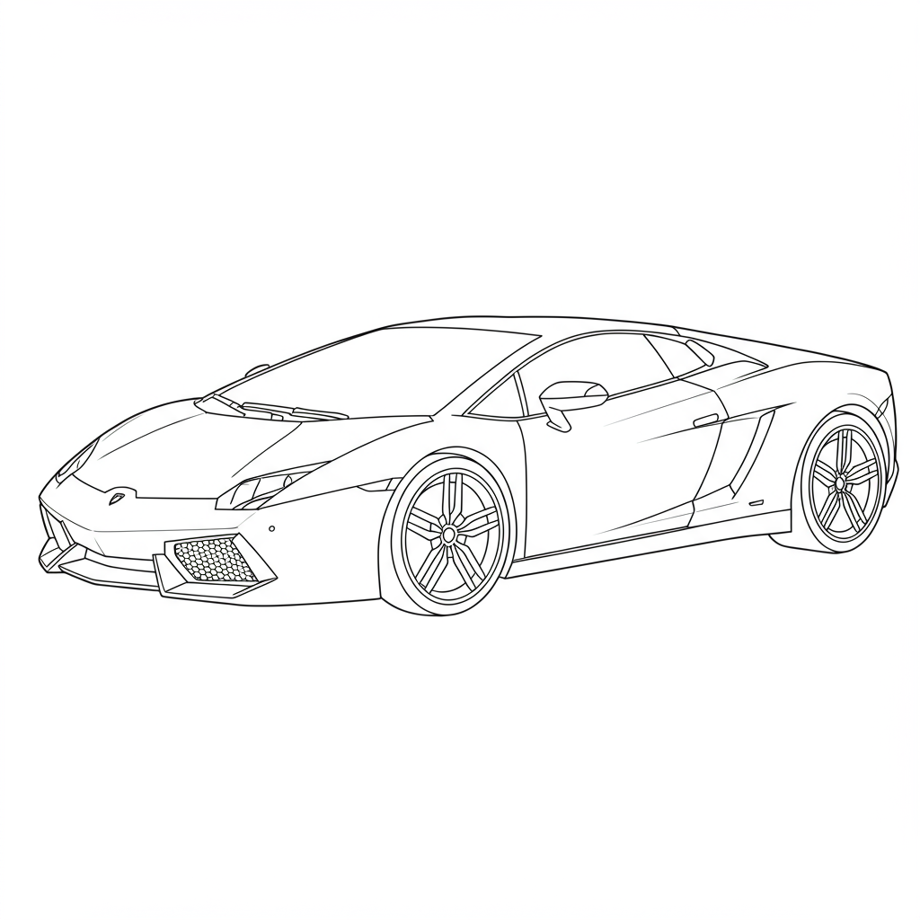 lamborghini easy coloring page
