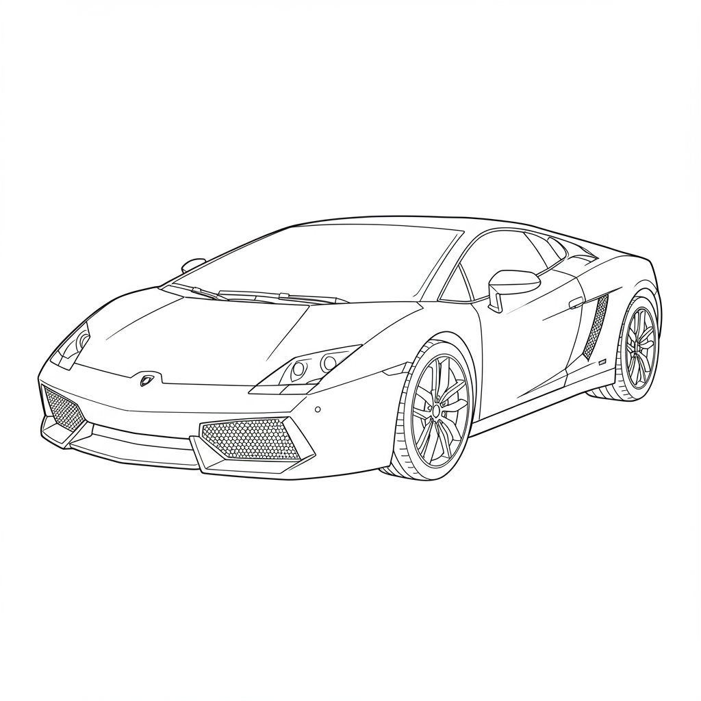 lamborghini educational coloring page