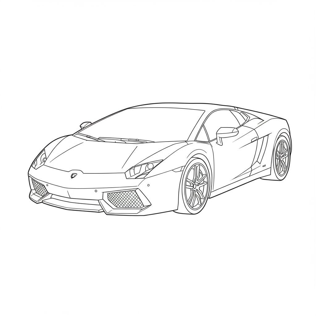 lamborghini family coloring page