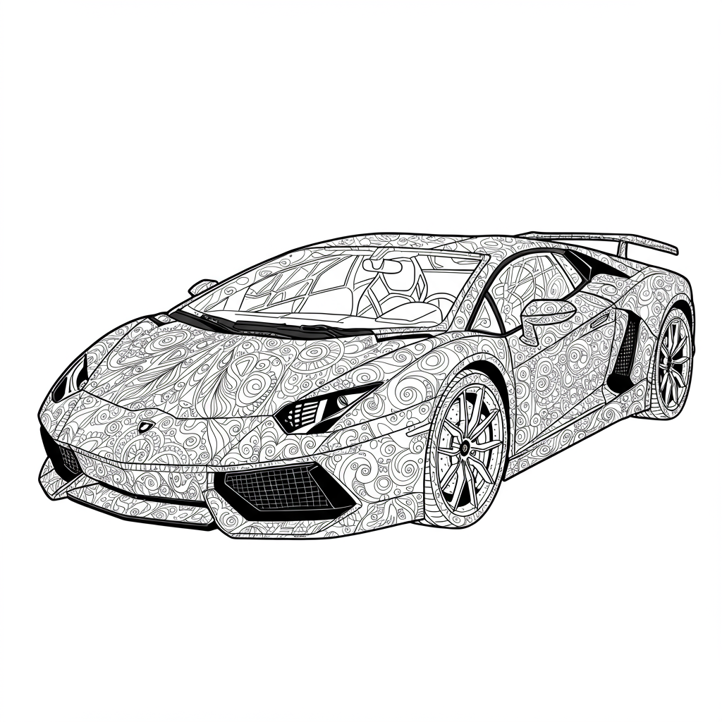 lamborghini mandala coloring page