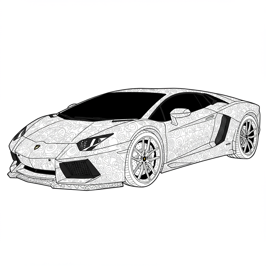 lamborghini pattern coloring page