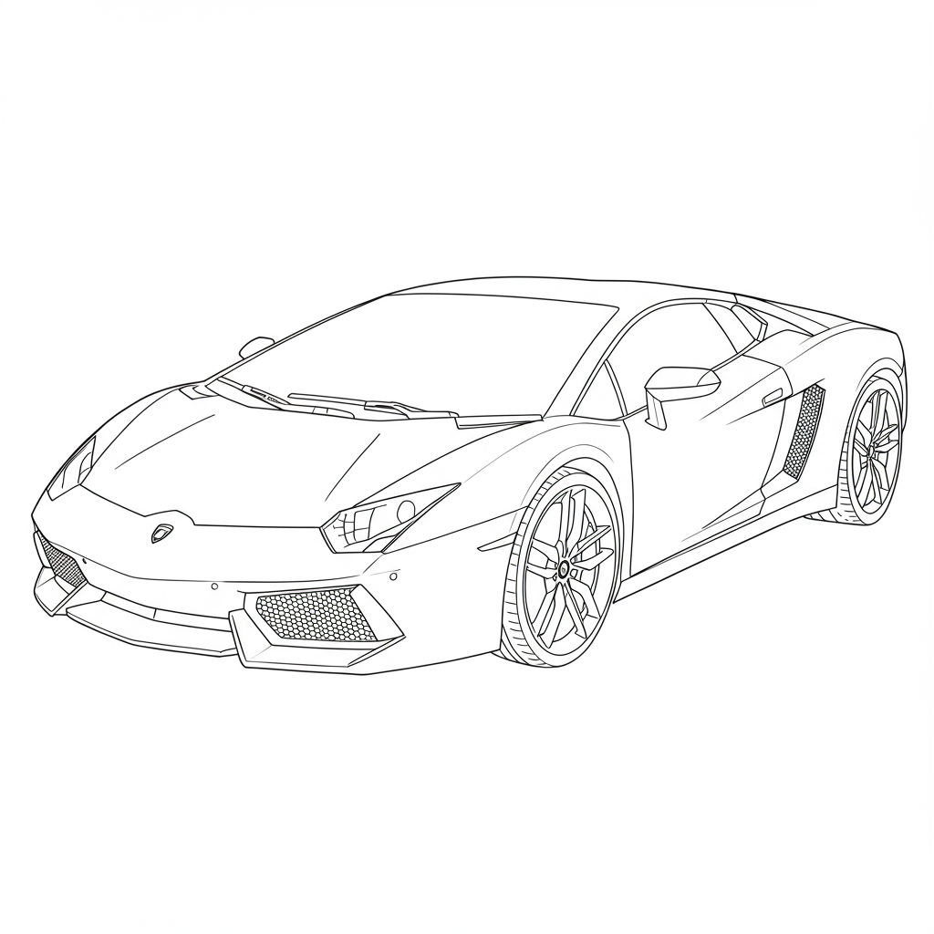 lamborghini simple coloring page