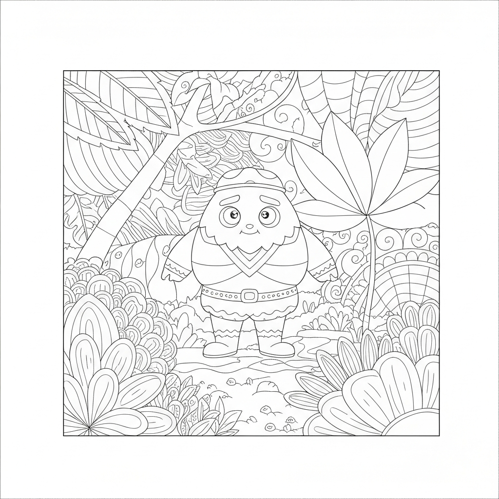 leaf decorative coloring page