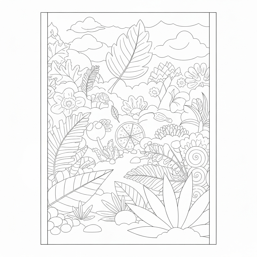 leaf detailed coloring page