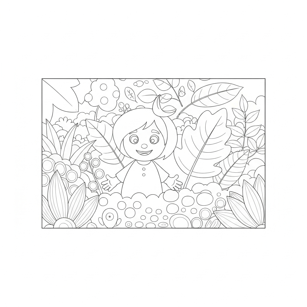 leaf easy coloring page