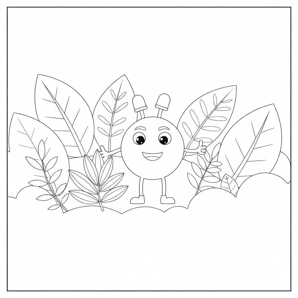 leaf educational coloring page