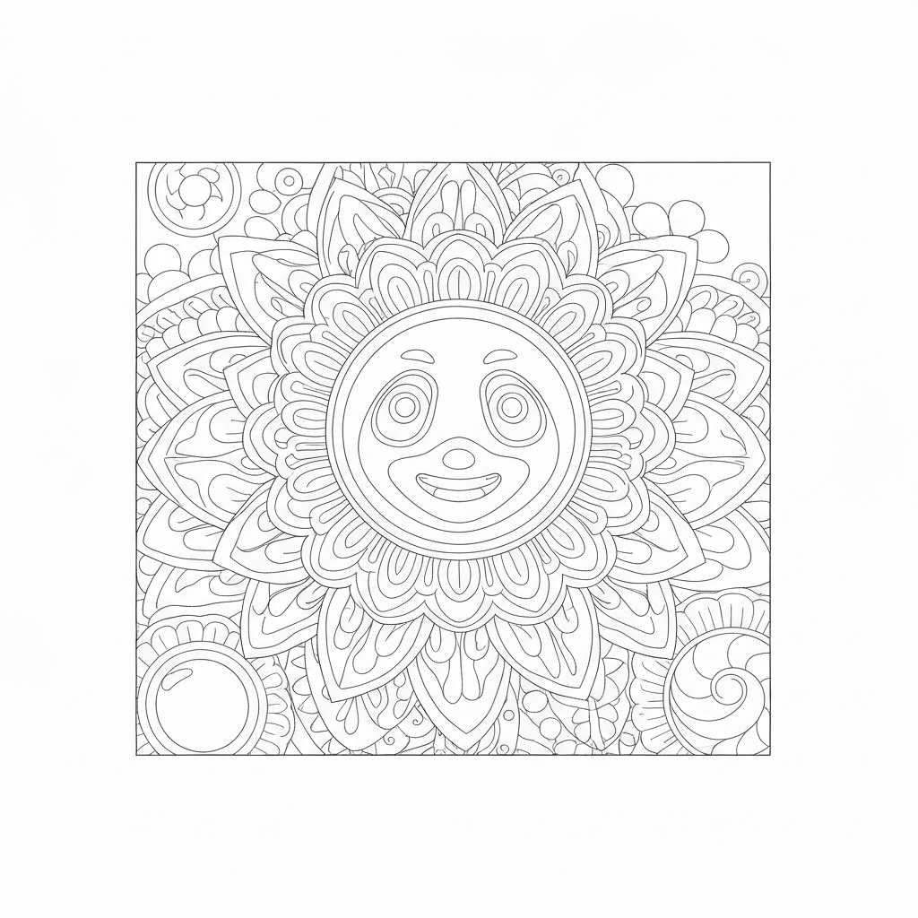 leaf mandala coloring page