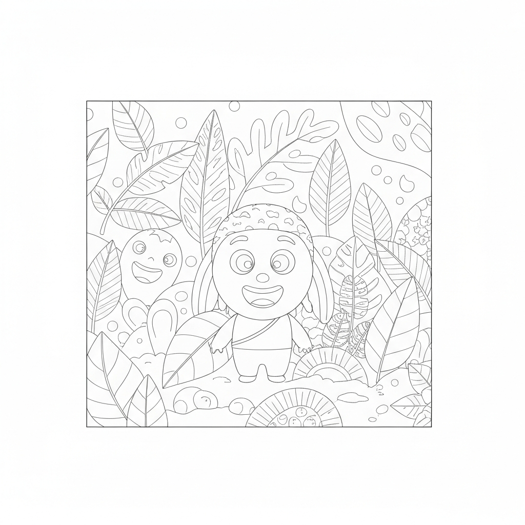 leaf pattern coloring page