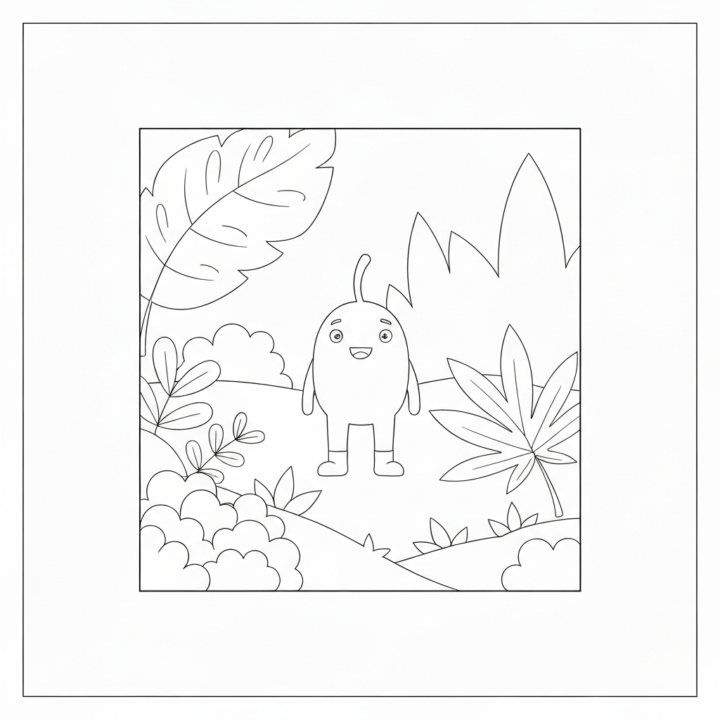 leaf simple coloring page