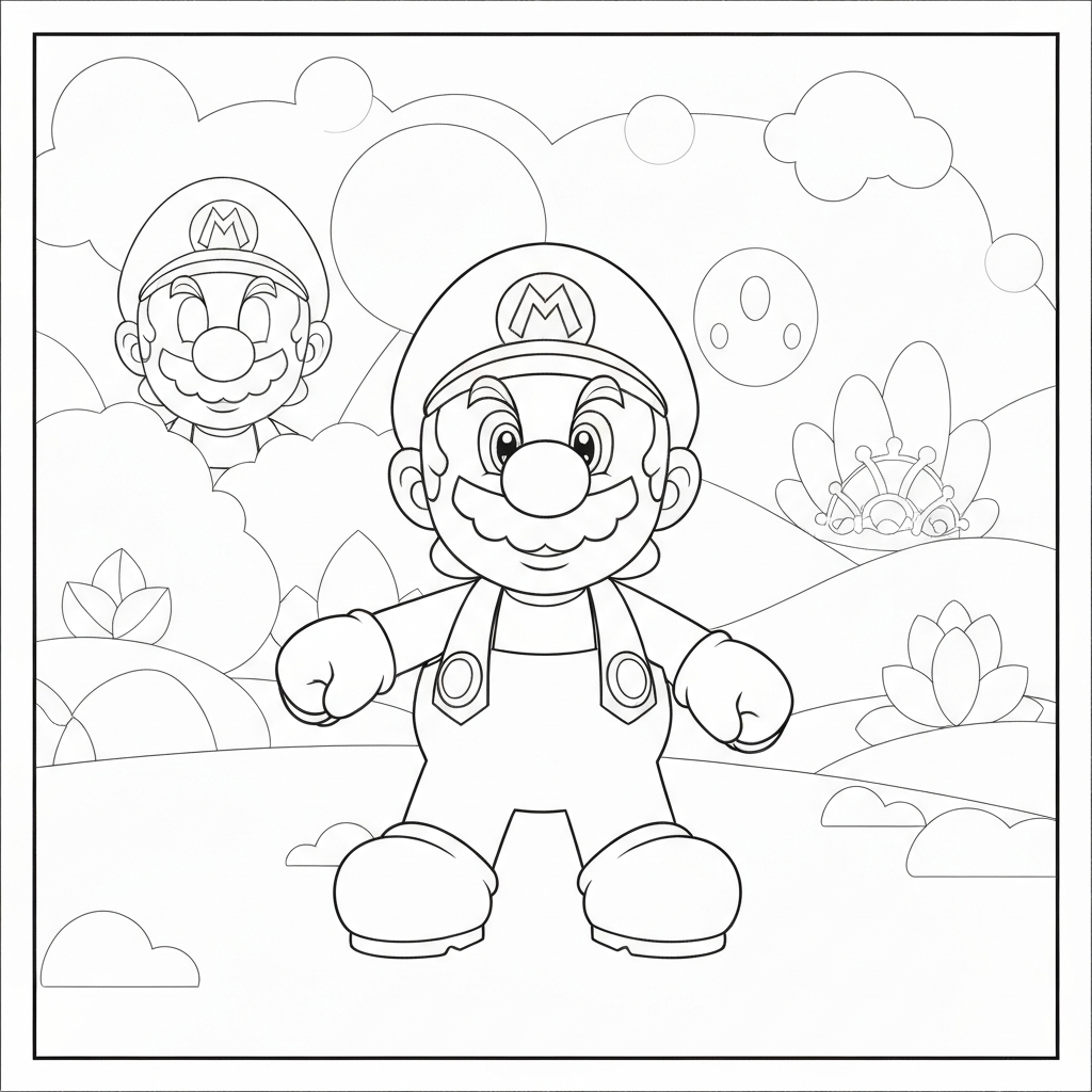 mario karakterleri bebek boyama sayfası