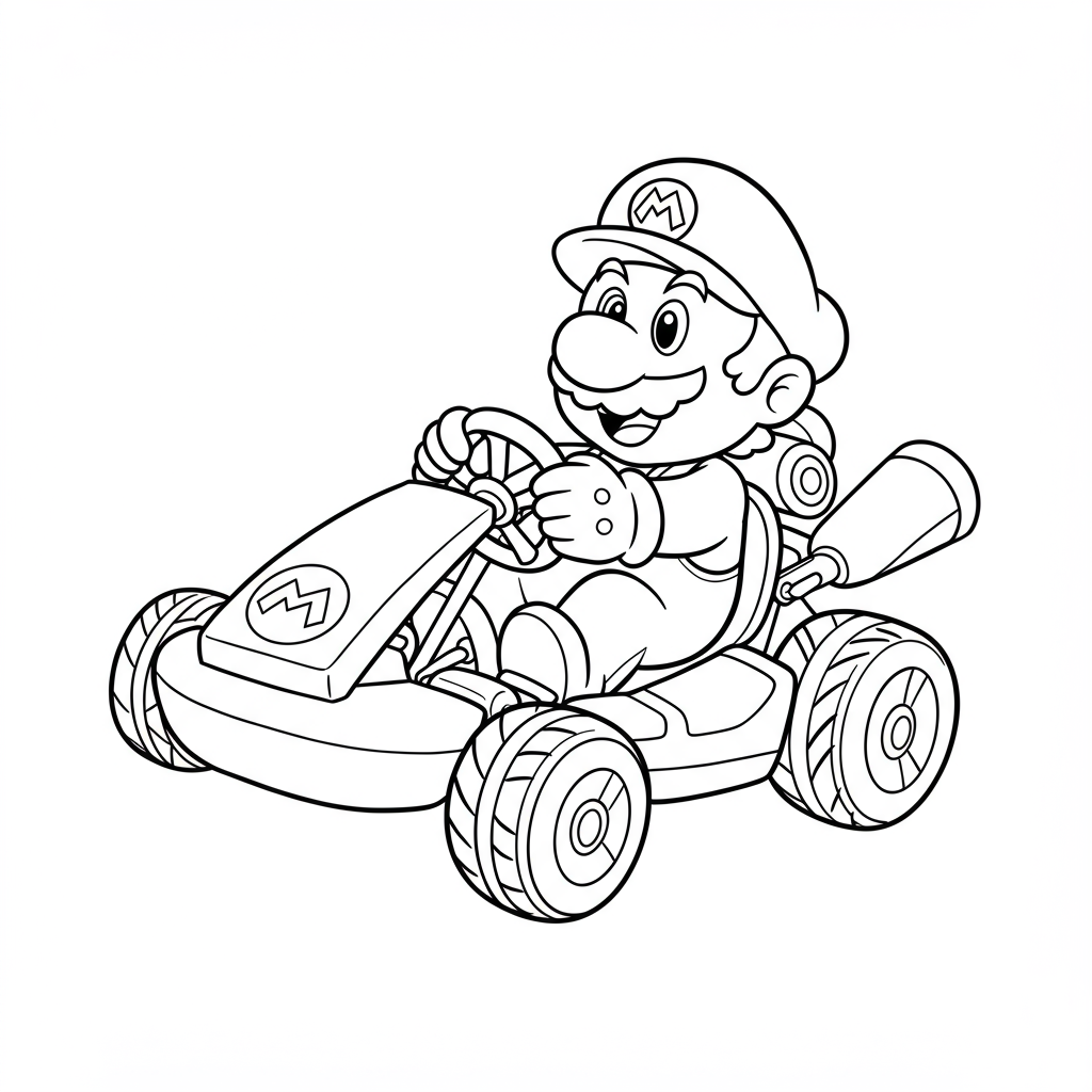mario kart baby coloring page