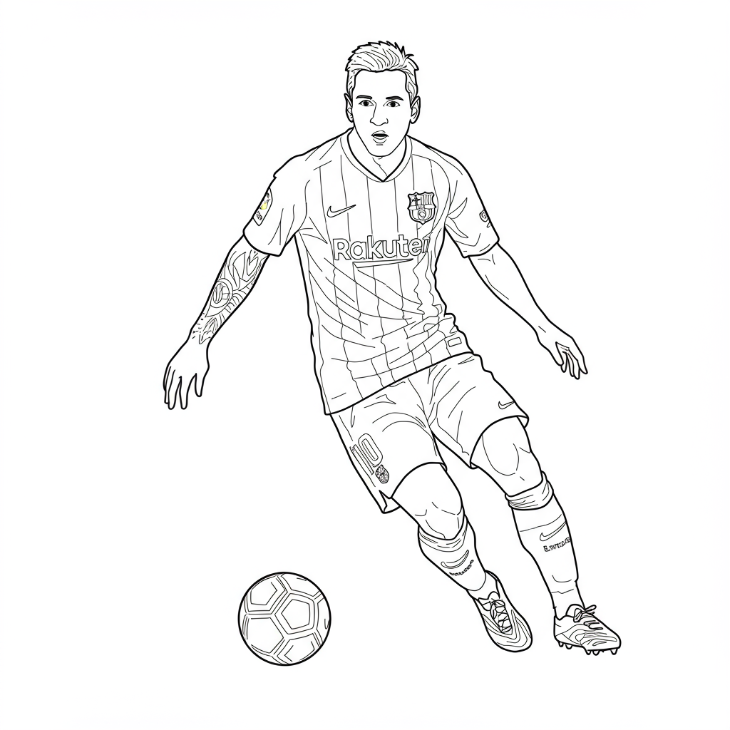 messi soccer abstract coloring page
