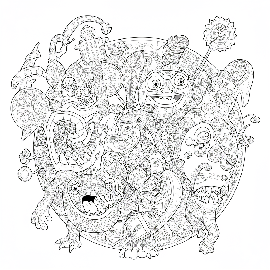 página para colorir decorativa de monster jam