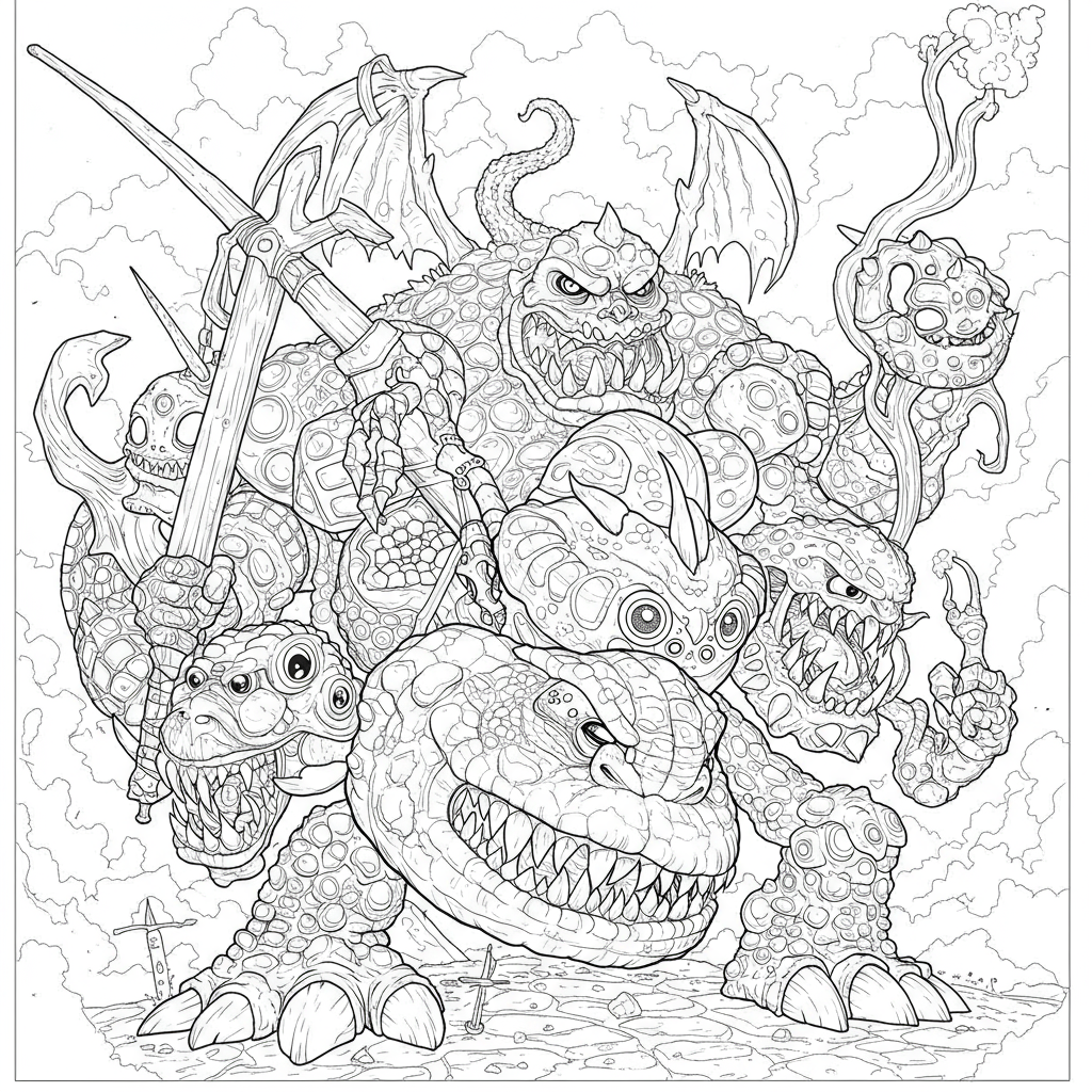 página para colorir detalhada de monster jam
