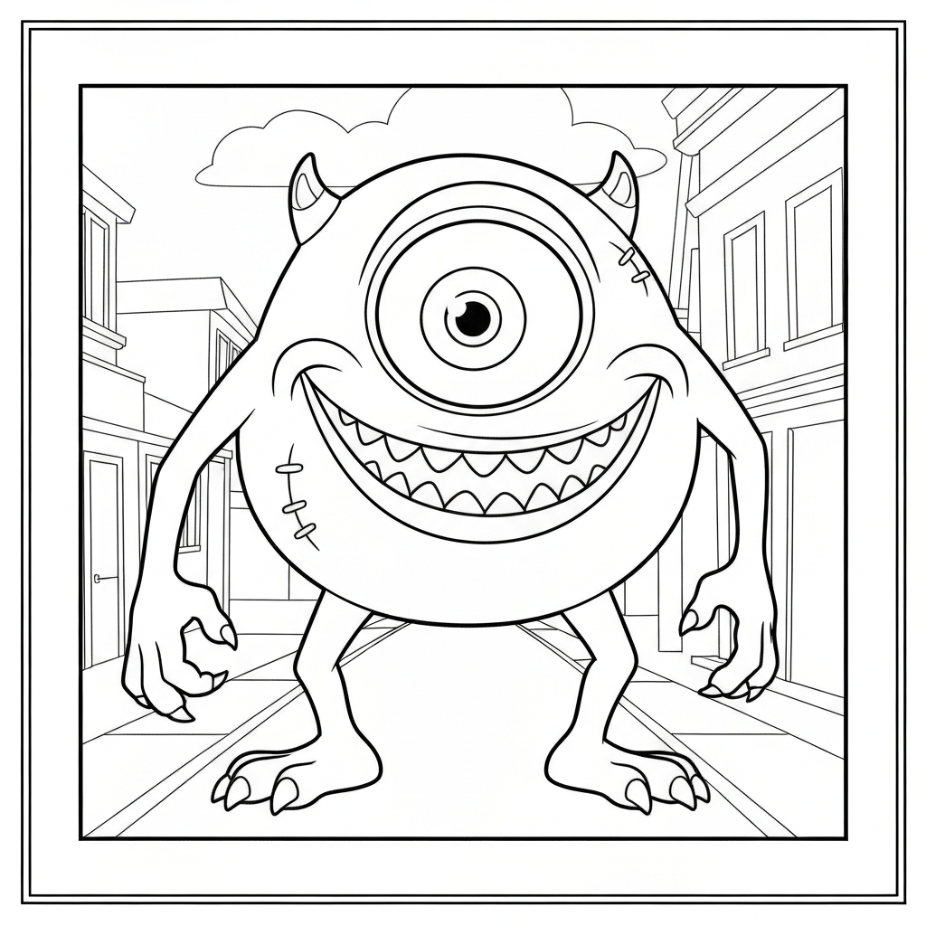monsters inc decorative coloring page