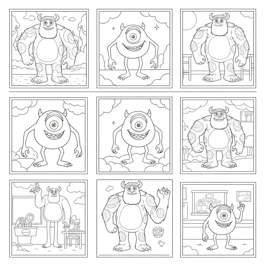monsters inc educational coloring page