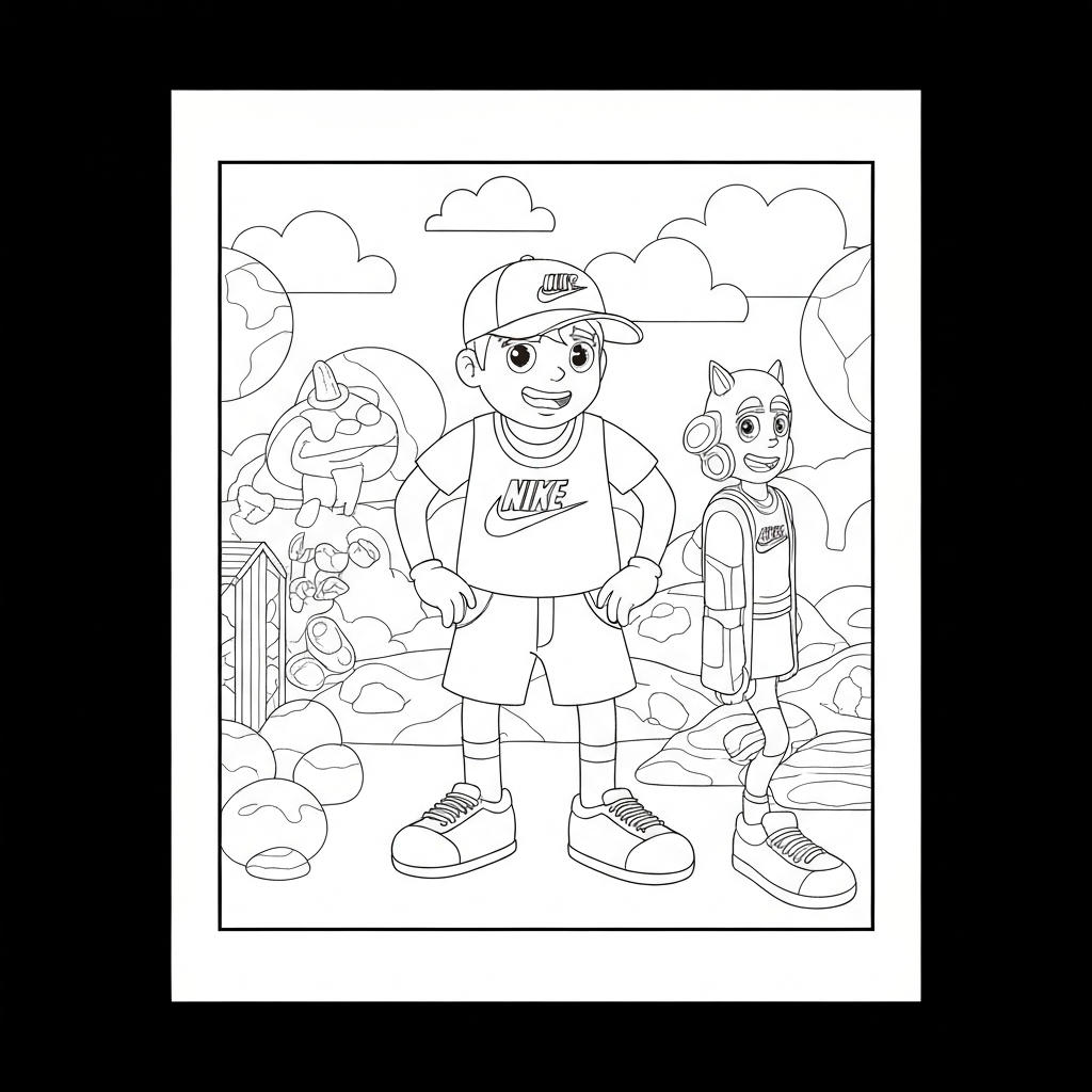 nike cartoon coloring page