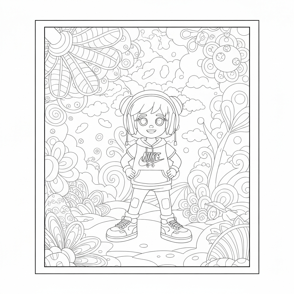 nike decorative coloring page