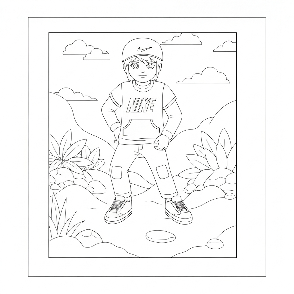 nike detailed coloring page