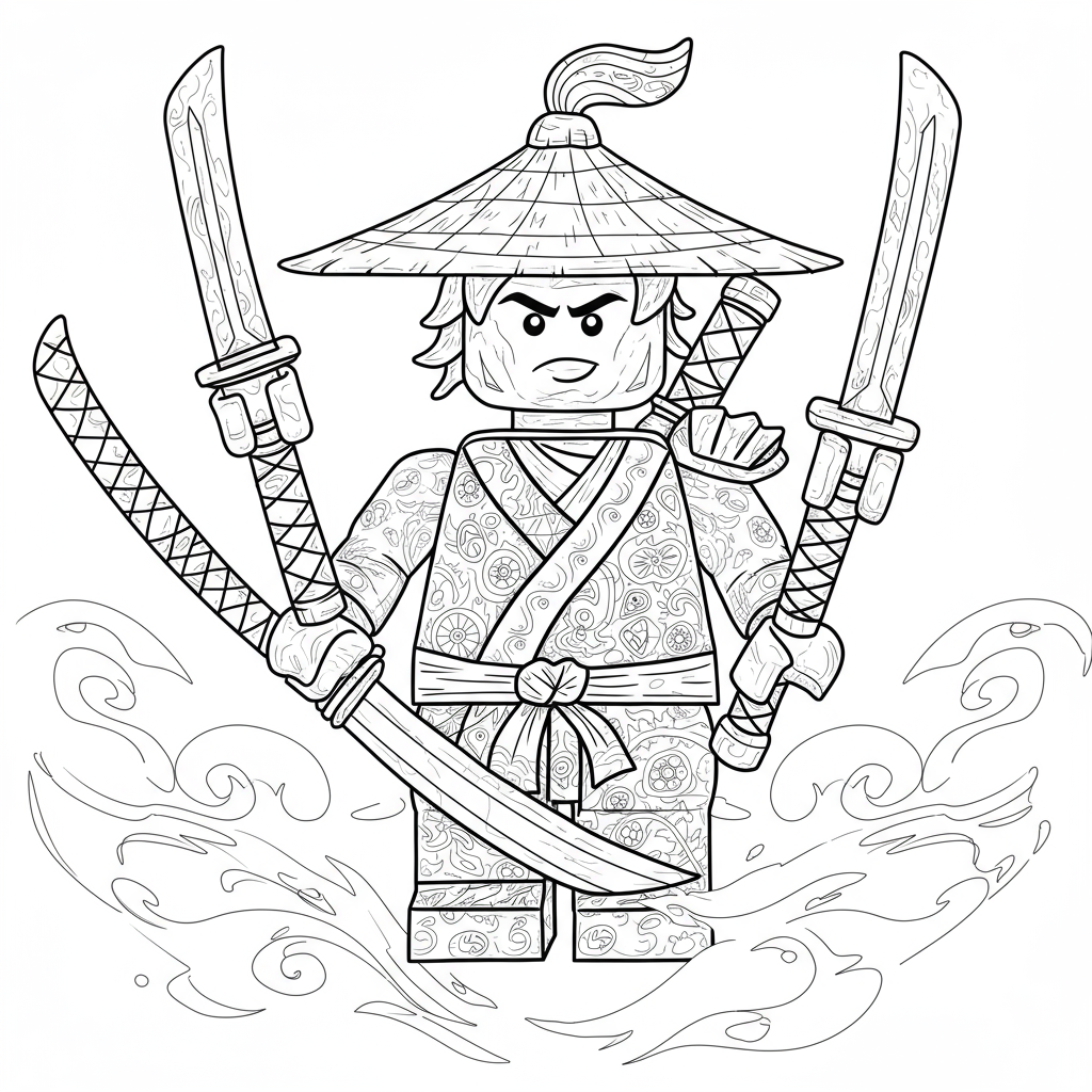 ninja ninjago decorative coloring page