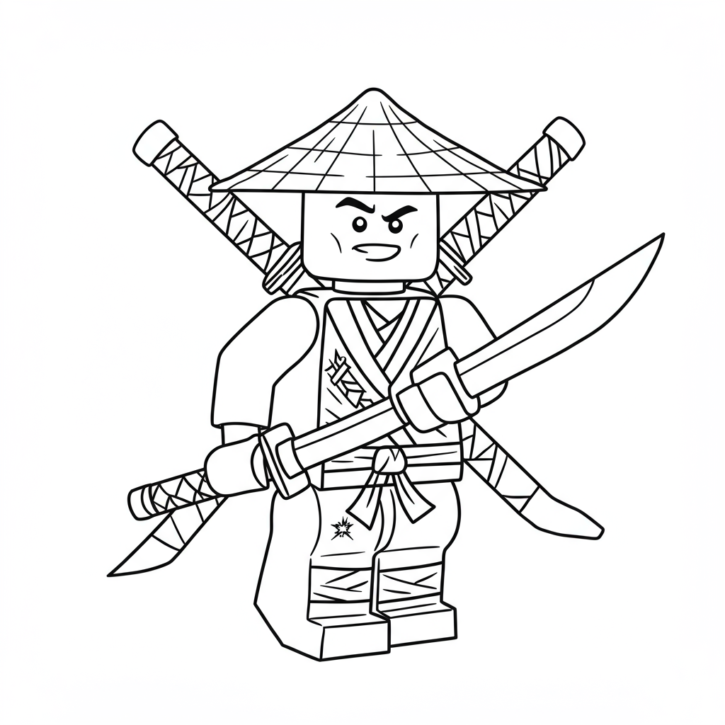 ninja ninjago easy coloring page