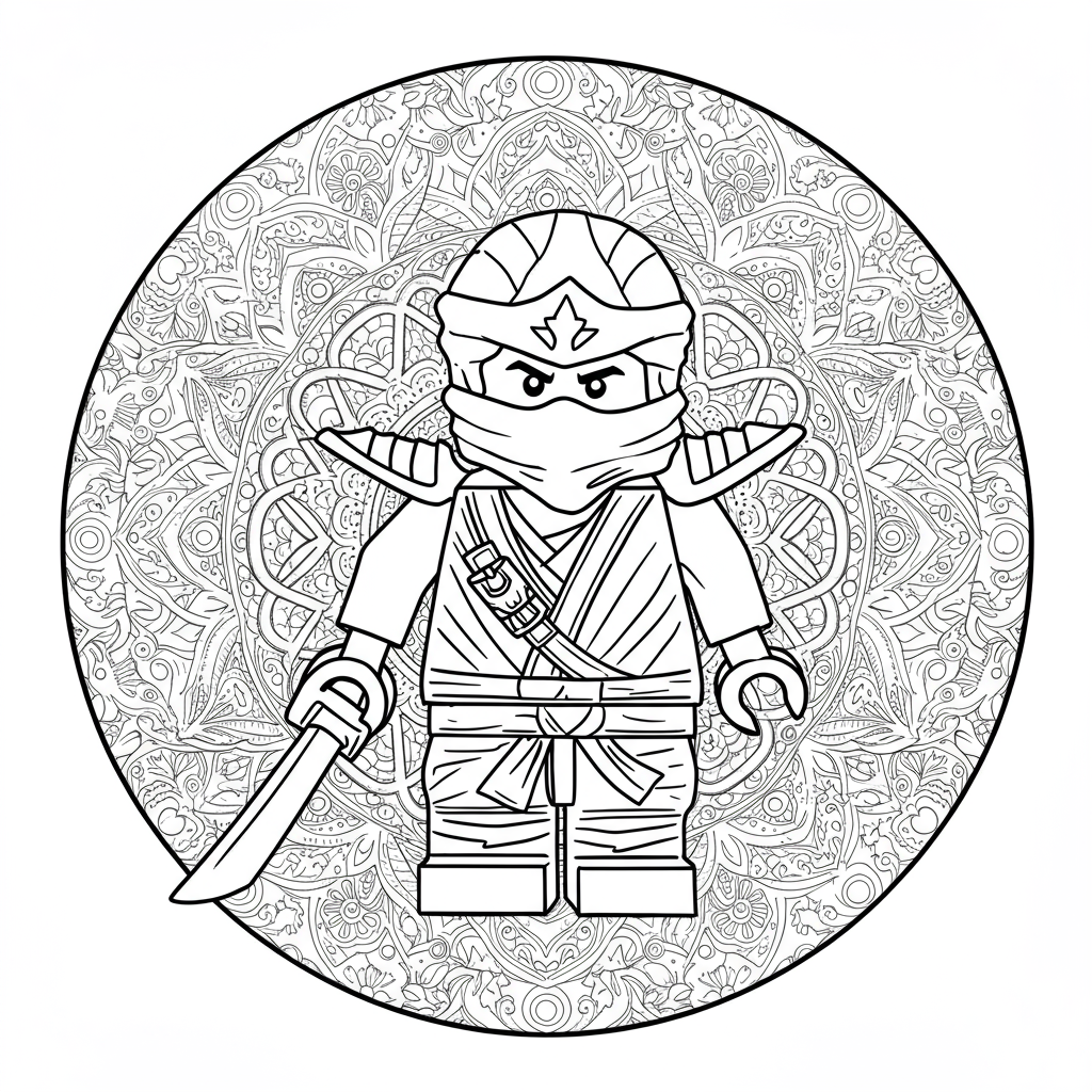 ninja ninjago mandala coloring page