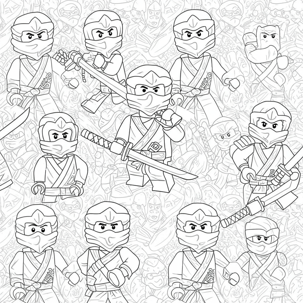 ninja ninjago pattern coloring page