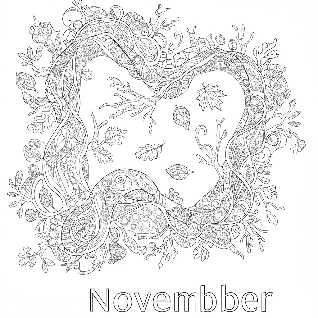 november abstract coloring page