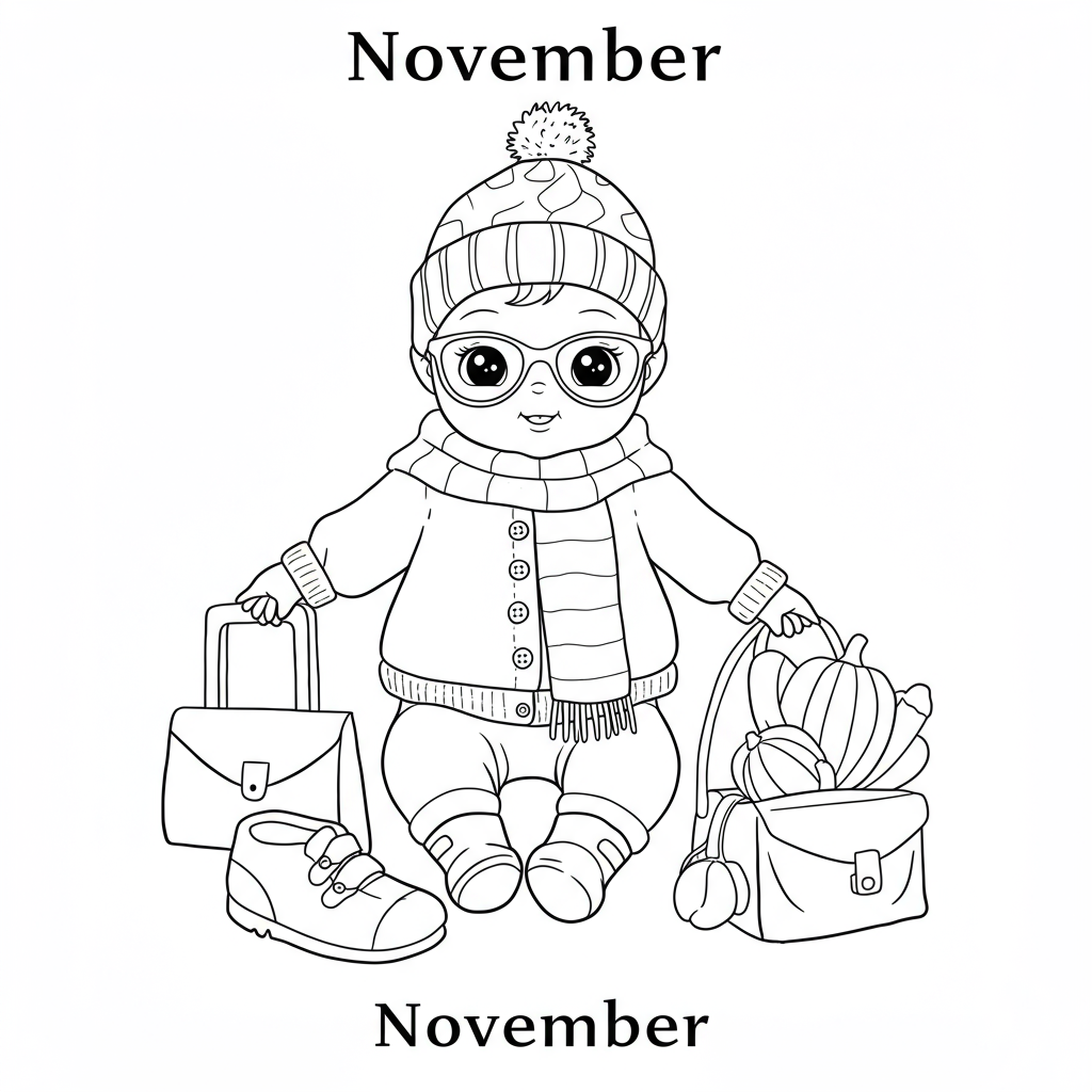 november baby coloring page