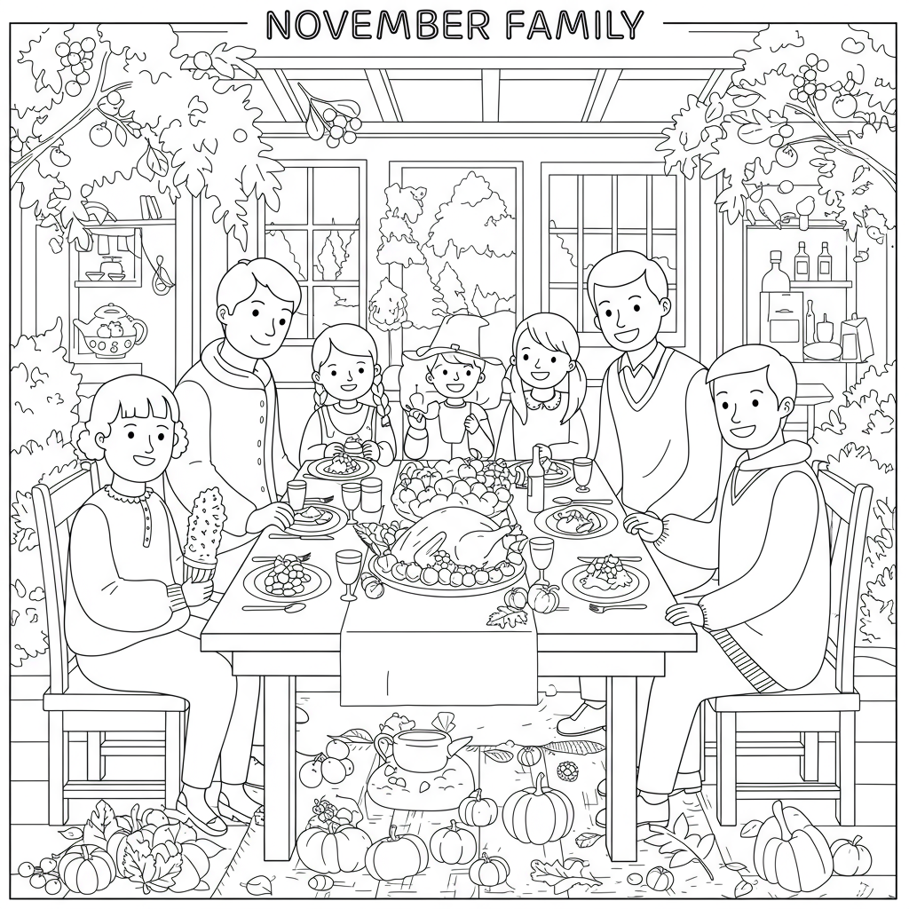 november family coloring page