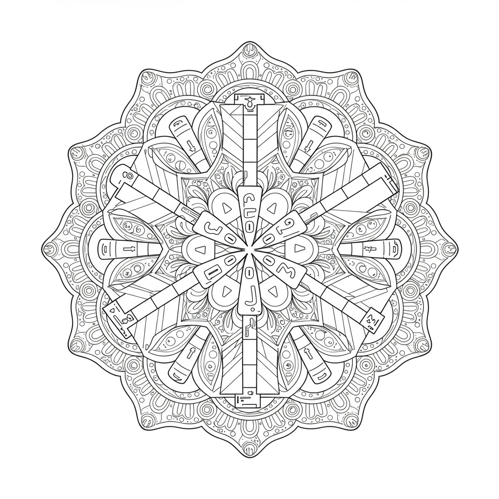 Numberblocks Mandala-Malvorlage