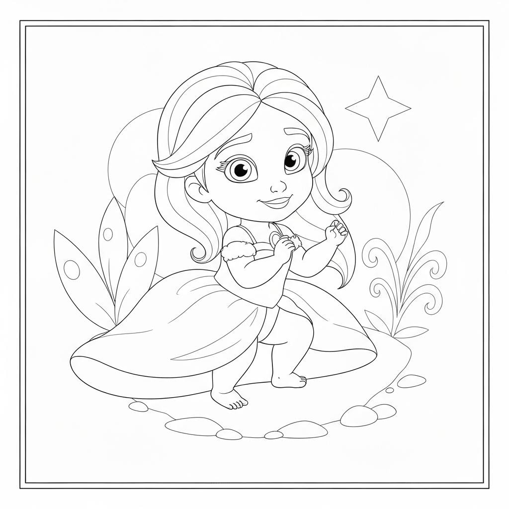of tiana the princess baby coloring page