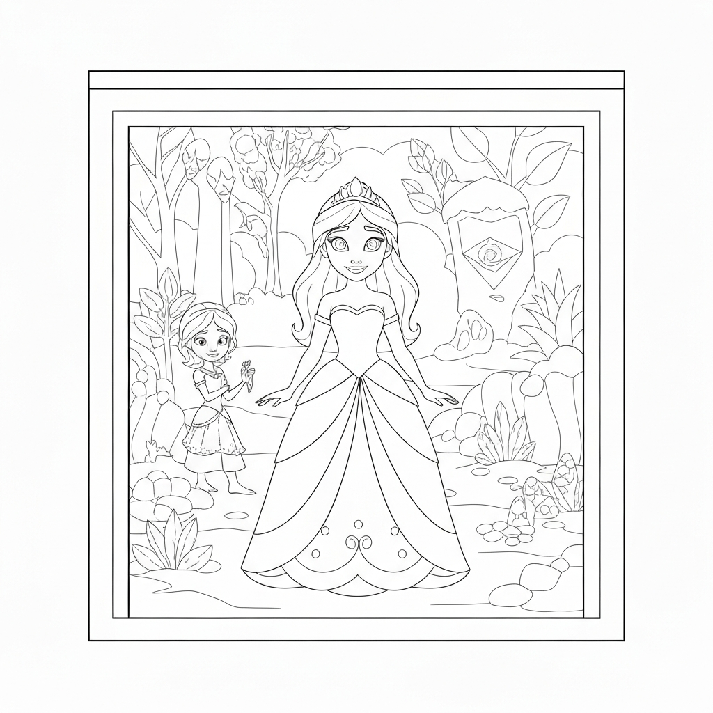 of tiana the princess educational coloring page