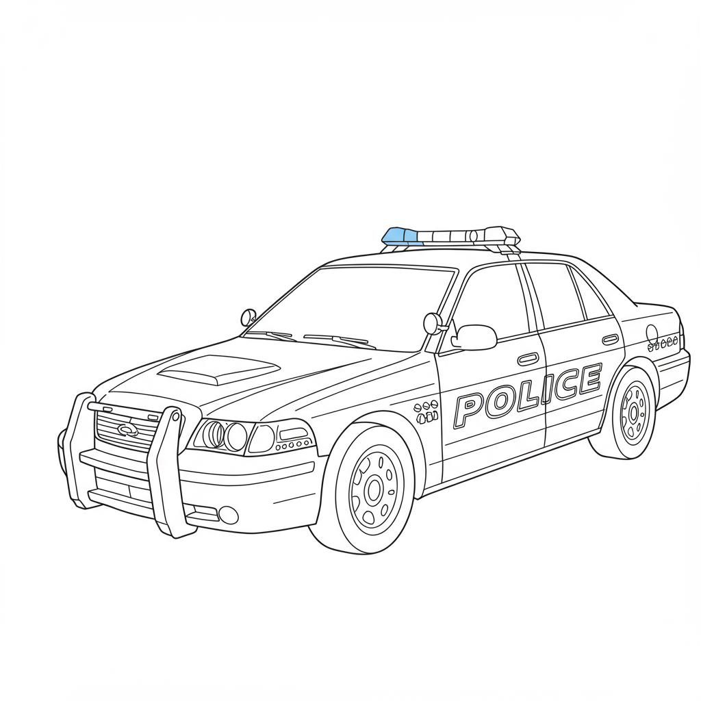 police car abstract coloring page