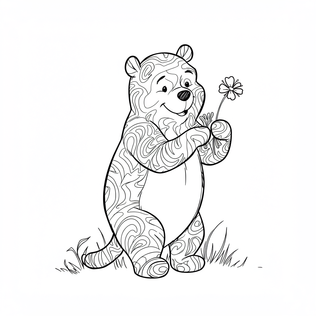 pooh bear abstract coloring page