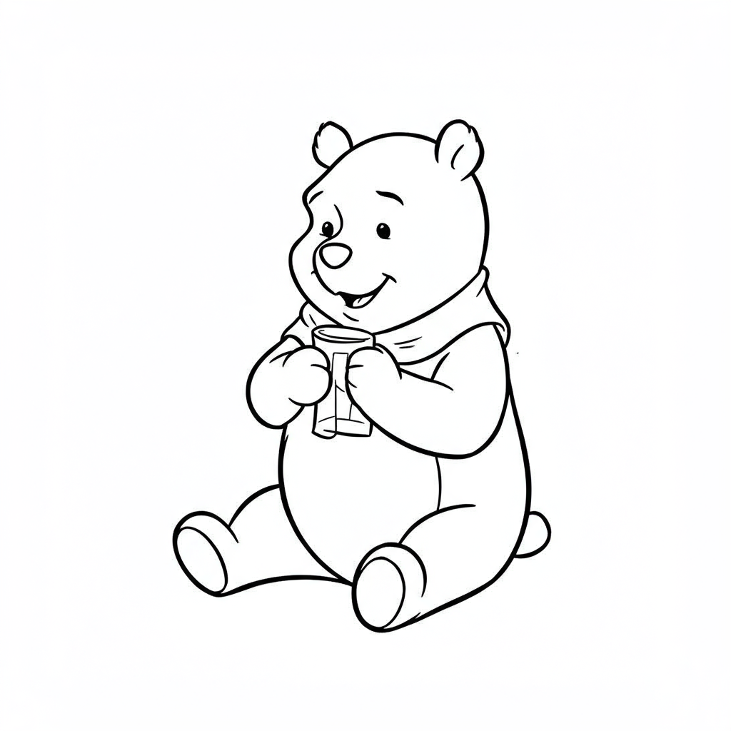 pooh bear baby coloring page