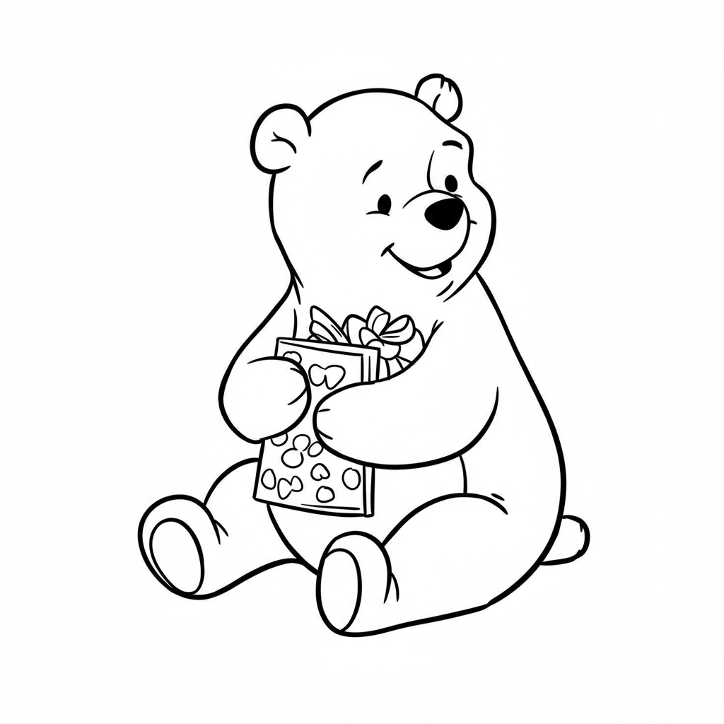 pooh bear cute coloring page
